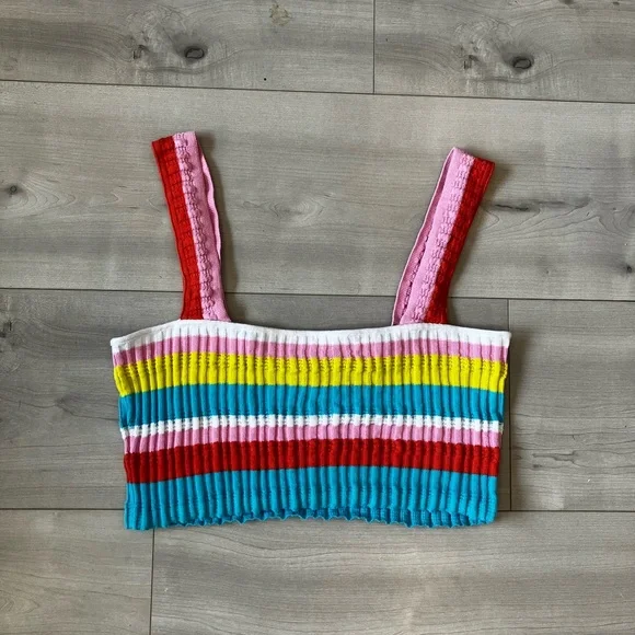 SOLID & STRIPED Multicolor Ribbed Crop Top - Picture 4 of 7